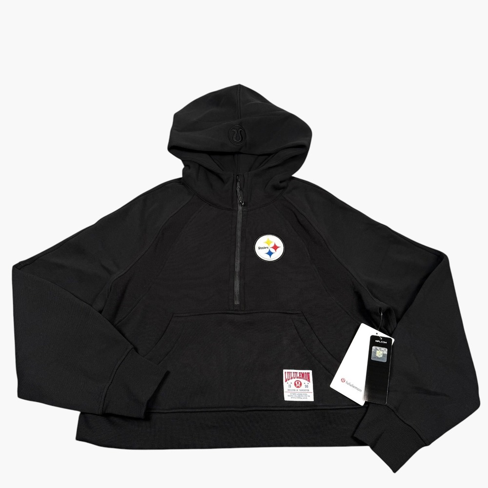 Lululemon Scuba Oversized 1/2-Zip Hoodie Women M/L Black NFL Pittsburgh Steelers